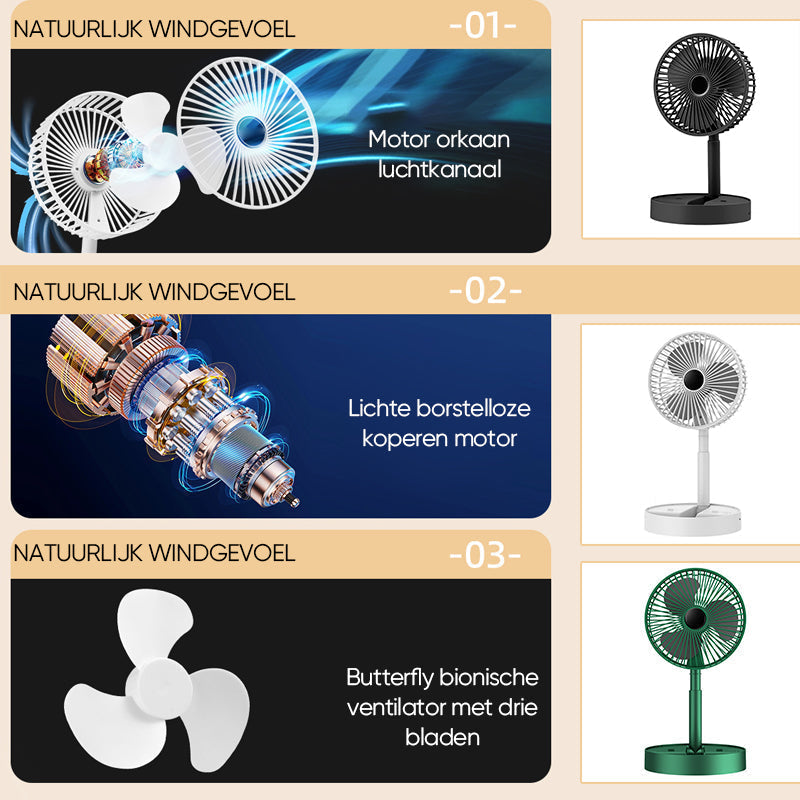 Rynx | Rechargeable Foldable Telescopic Table Fan