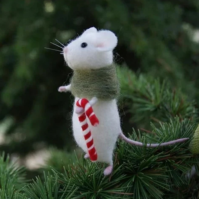Rynx | Felt Mouse and Pumpkin Ornament
