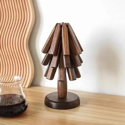 Rynx | Tree Shape Coaster Set A SET (BASE+3 MATTE) Walnut