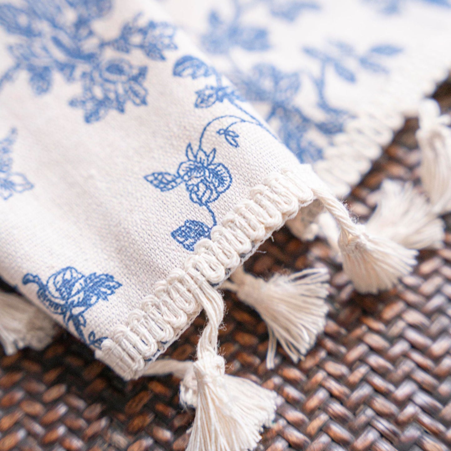 Rynx | Cotton and linen printed kitchen curtain beige tassel small window semi-shadow bay window decoration
