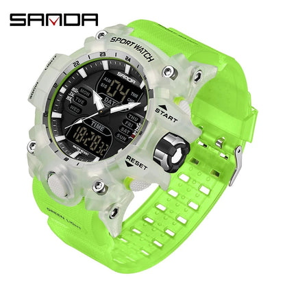 Rynx | Dual Display Sports Watch for Men - Waterproof, Shock Resistant with Multifunctional Digital Display