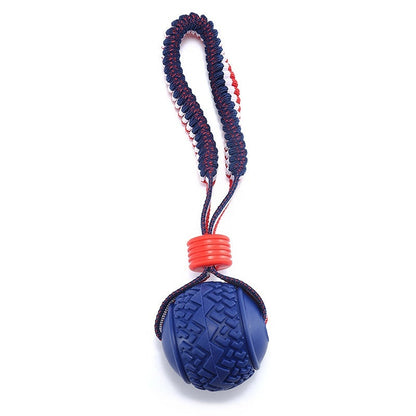 Rynx | Interactive dog toy ball with rope.