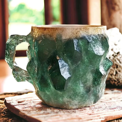 RYNX | Luxury Crystal Coffee Mug for Home Green