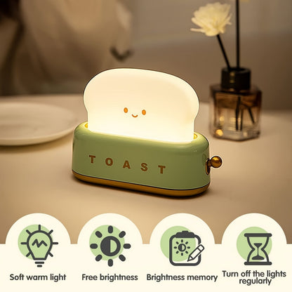 Rynx | LumiToast - Sweet USB Rechargeable LED Toaster Table Lamp, 3000K Warm Light