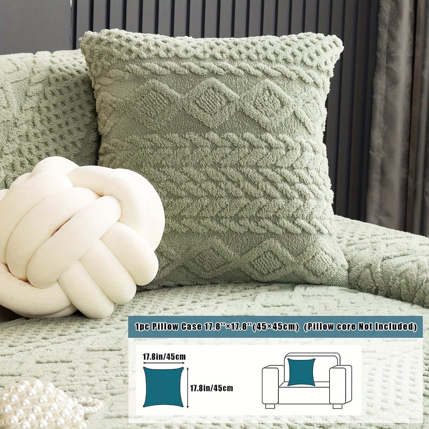 Rynx | 1pc Sofa Slipcover - Pet Dog Friendly, Fuzzy Non-Slip, Breathable Sofa Cover for Bedroom, Office, Living Room Decor