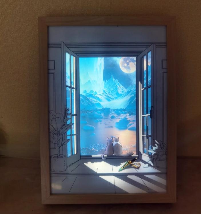 Rynx | Voice-controlled luminescent A3 animation wall art - enchanting light decoration