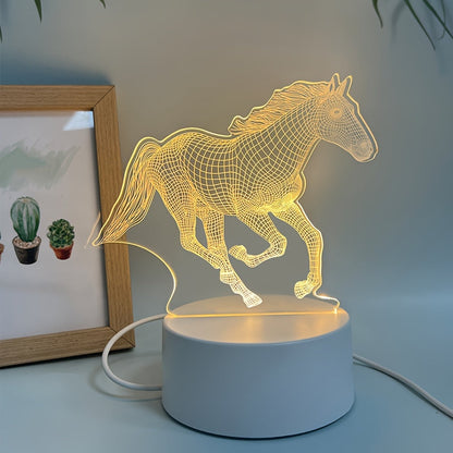 Rynx | DyrLys - Geometric Horse Night Lamp, USB-powered LED Table Lamp