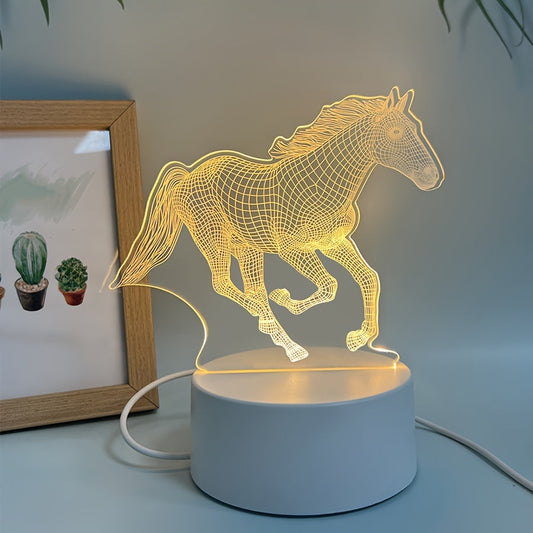 Rynx | DyrLys - Geometric Horse Night Lamp, USB-powered LED Table Lamp