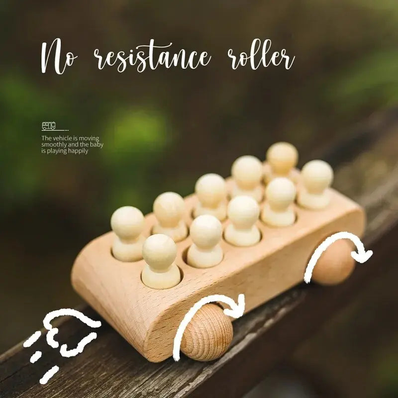 Rynx | Educational Wooden Train Set for Babies - Montessori-Inspired Learning Toy with Trolley and Number Blocks