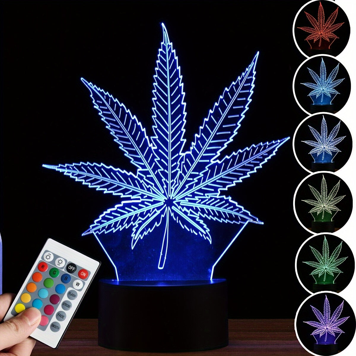 Rynx | Hemp Leaf - 3D Night Lamp Acrylic Table Lamp