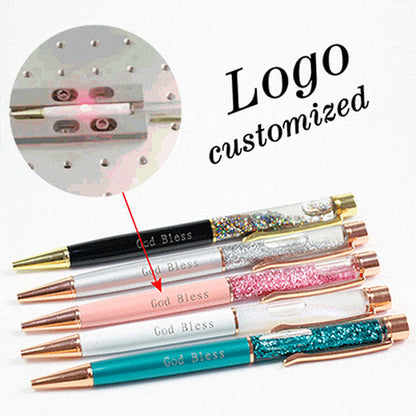 Rynx | 1Pc New Gold Foil Pens Metal Ballpoint Pens Office Birthday Gifts Ballpoint Pen Engraved Names Private Laser Customize Logo Pen