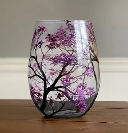 RYNX | Four Seasons Tree Wine Glasses - Hand Painted Art
