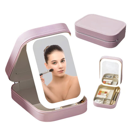 Rynx | Portable Makeup Organizer — Compact LED Mirror with Adjustable Lighting
