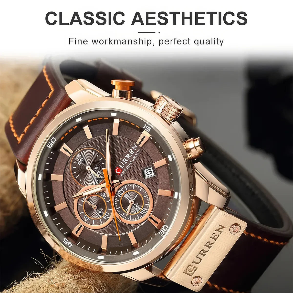 Rynx | Men's leather sports chronograph watch