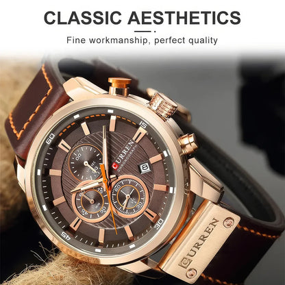 Rynx | Men's leather sports chronograph watch