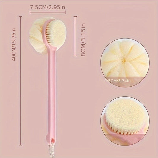 Rynx | Soft Nylon Back Scrubber with Long Handle – Fragrance-Free, Battery-Free Bath and Shower Accessory
