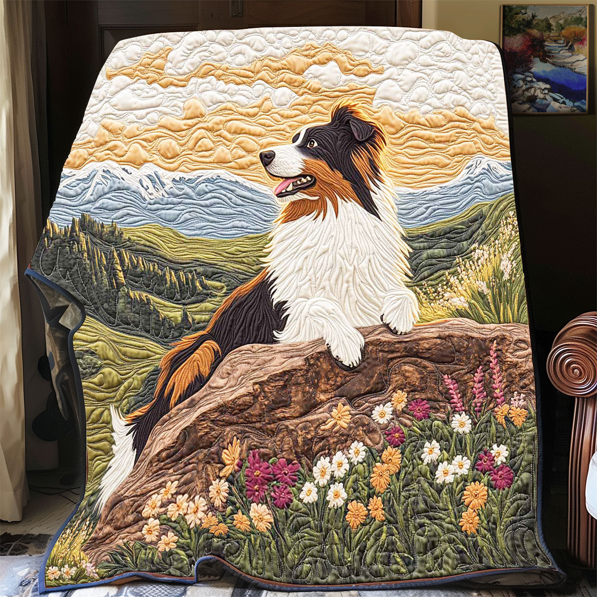 Rynx | Serene Border Collie Blanket