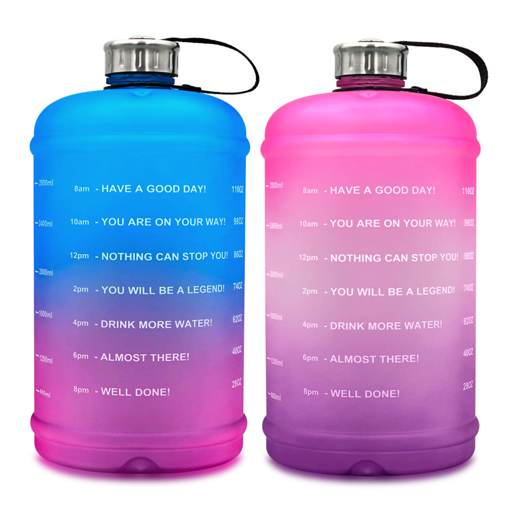 Rynx | Reusable & Motivational Gradient Water Bottle with Time Marker Reminder - 3.78L / 1 Gallon