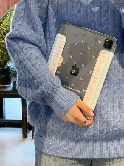 Rynx | Kawayii Für IPad Air 11 iPad 10. Generation 10.9 9th 8th 7th 10.2 Mini 6 7 13in Blumen Schleifen Druck Soft Funda Hüllen