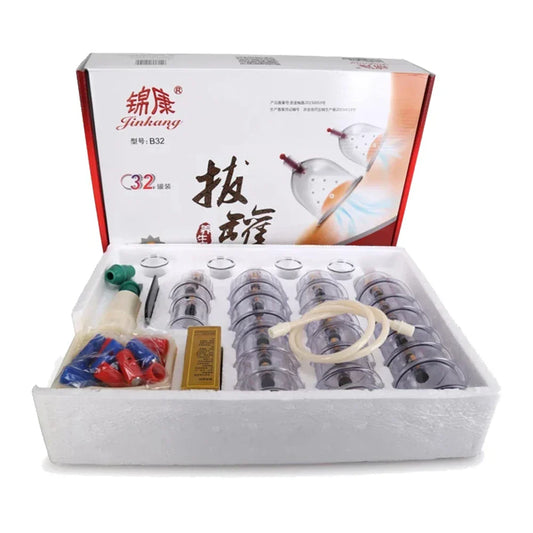 RYNX | 32-Glass Vacuum Cupping Set – Full-Body Massage Therapy