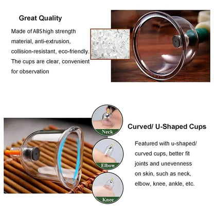 Rynx | 32-Glass Vacuum Cupping Set: Extensive Body Massage Care For Shoulders And More