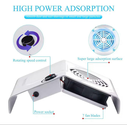 Rynx | Nail Vacuum, 80W Nail Dust Extractor, Nail Art Tool