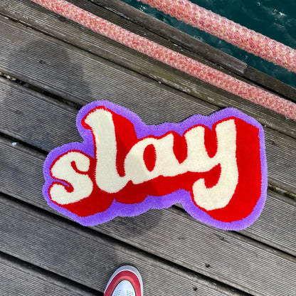 Rynx | 3D Text Rug Cartoon Area Rug Living Room Bedroom Non-Slip Decorative Soft Flannel Home Nightstand Rug Gift