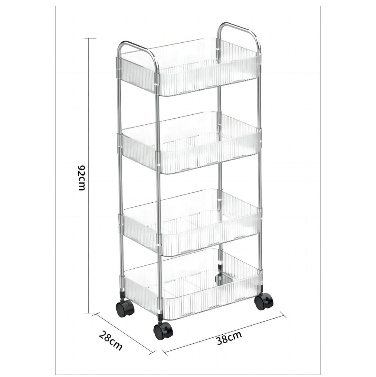 Rynx | Multifunction 4-Level Acrylic Cart/Shelf