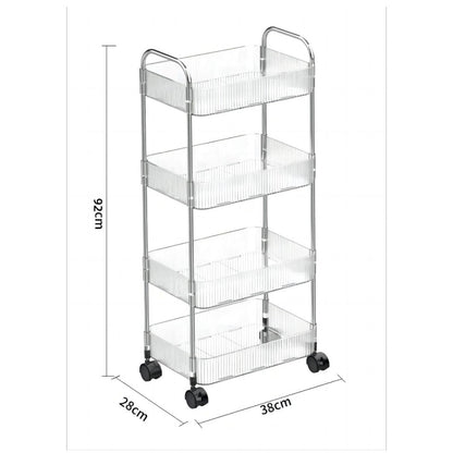 Rynx | Multifunction 4-Level Acrylic Cart/Shelf
