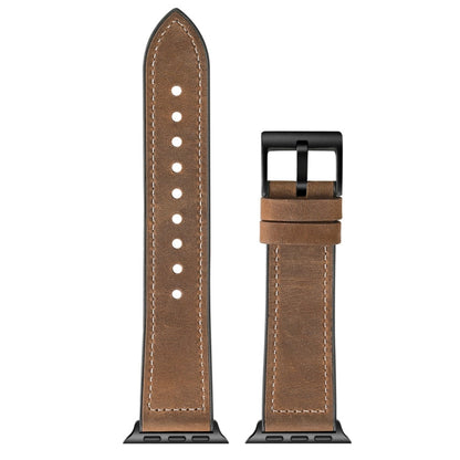Rynx | Crazy Horse Texture TPU + Stainless Steel Watch Band for Apple Watch Series 7 45mm / 6 & SE & 5 & 4 44mm / 3 & 2 & 1 42mm (Brown)