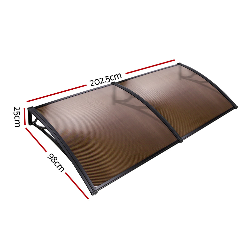RYNX | Window Door Awning Door Canopy Patio UV Sun Shield BROWN  DIY