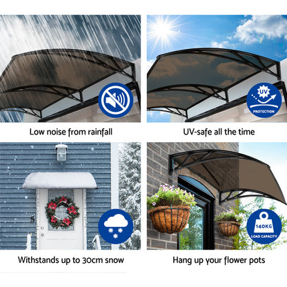 RYNX | Window Door Awning Door Canopy Patio UV Sun Shield BROWN  DIY