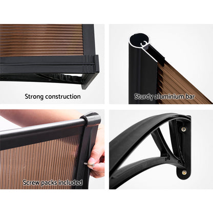 RYNX | Window Door Awning Door Canopy Patio UV Sun Shield BROWN  DIY