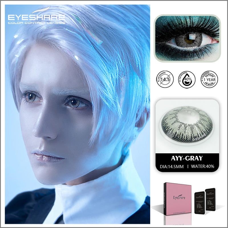 Rynx Cosplay AYY Grey 14.5 mm 1 Pair | 1 Year