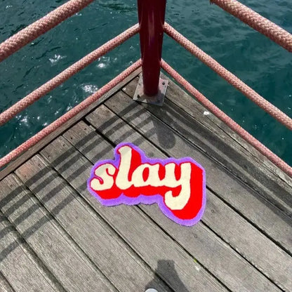 Rynx | 3D Text Rug Cartoon Area Rug Living Room Bedroom Non-Slip Decorative Soft Flannel Home Nightstand Rug Gift