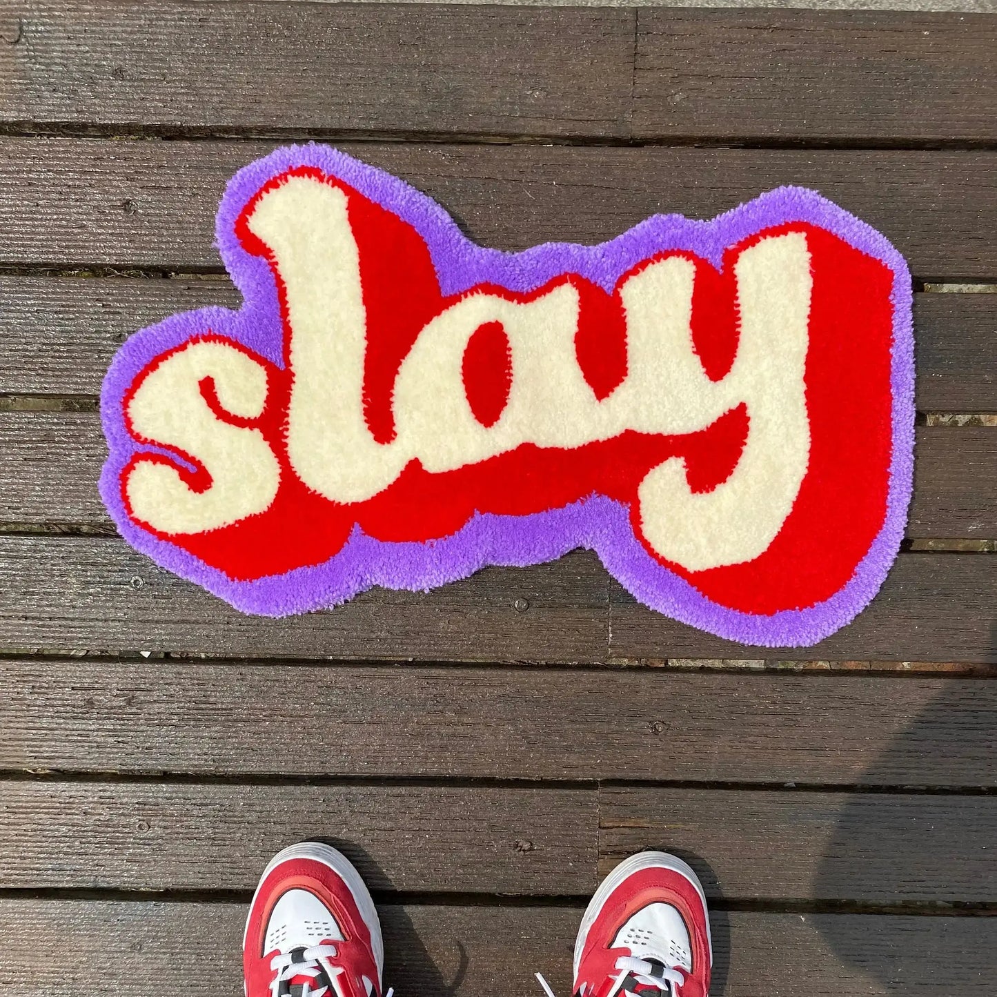 Rynx | 3D Text Rug Cartoon Area Rug Living Room Bedroom Non-Slip Decorative Soft Flannel Home Nightstand Rug Gift