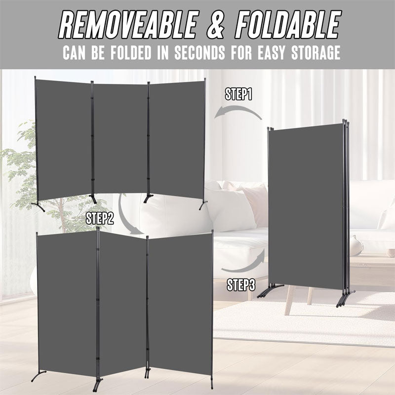 Rynx | Indoor Room Divider, Portable Office Partition, Room Divider Wall Screen 3 Pieces, Folding Partition Privacy Screen Wall