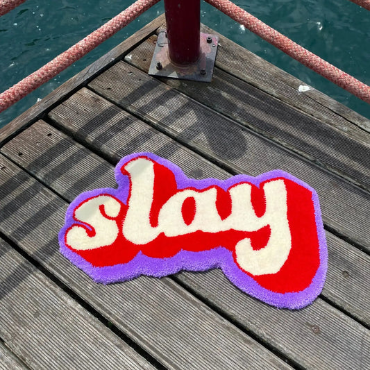 Rynx | 3D Text Rug Cartoon Area Rug Living Room Bedroom Non-Slip Decorative Soft Flannel Home Nightstand Rug Gift