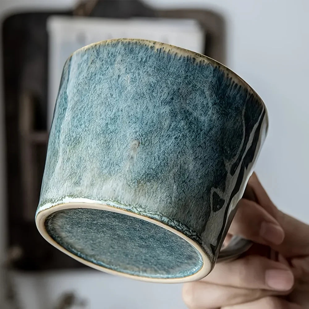 Rynx | 2-piece reactive glaze ceramic mug set, handcrafted stoneware cups for couples, multifunctional insulated tea and milk cup pairs