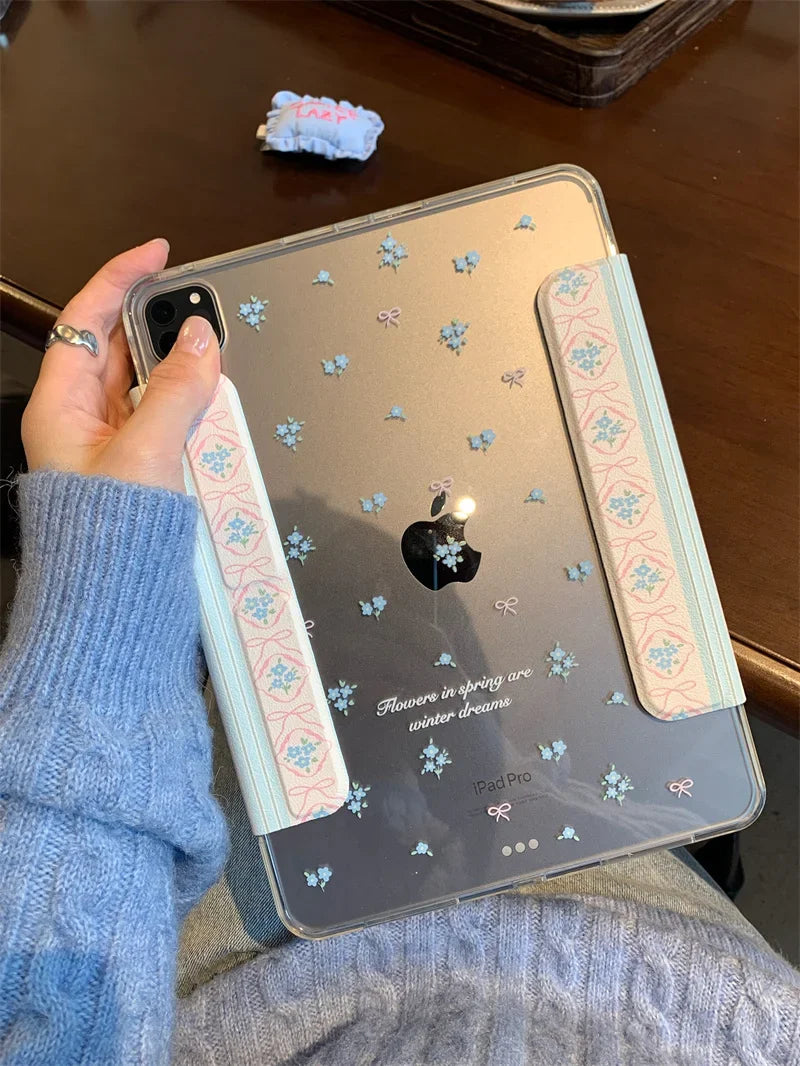 Rynx | Kawayii Für IPad Air 11 iPad 10. Generation 10.9 9th 8th 7th 10.2 Mini 6 7 13in Blumen Schleifen Druck Soft Funda Hüllen