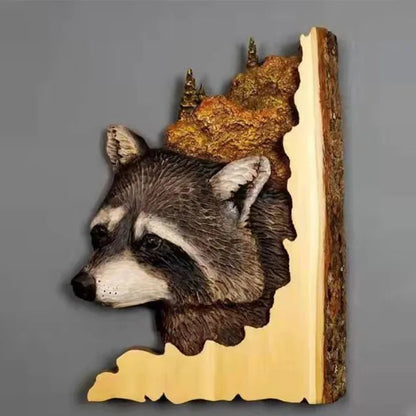 Rynx | WildCraft - Wall art with carved animals made of wood for rustic home decor
