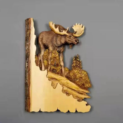 Rynx | WildCraft - Wall art with carved animals made of wood for rustic home decor