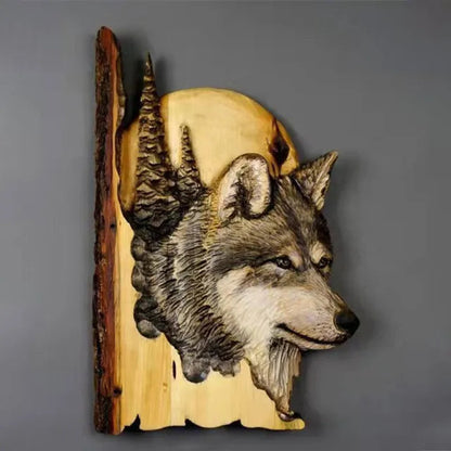 Rynx | WildCraft - Wall art with carved animals made of wood for rustic home decor