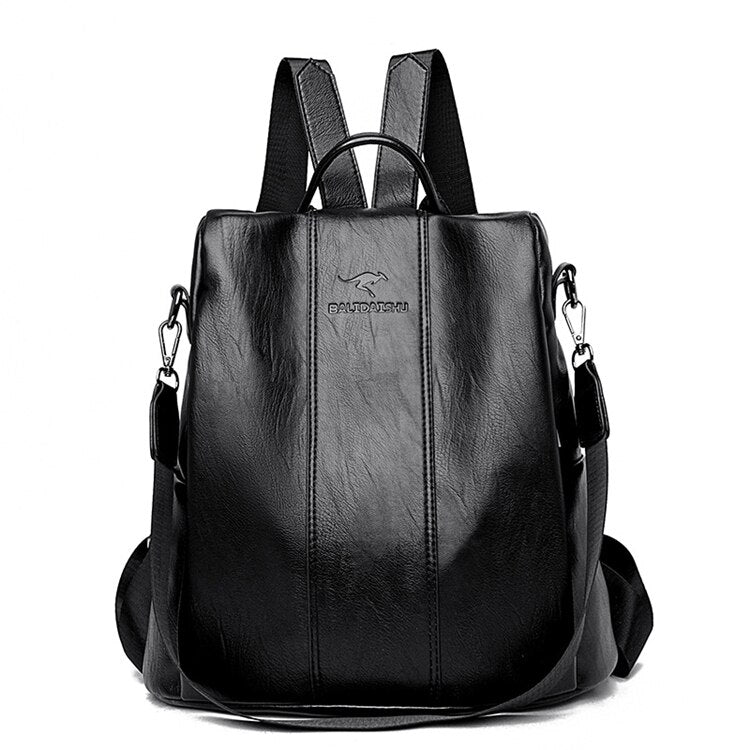 Rynx | Theft-Proof Leather Backpack for Women in Vintage Style