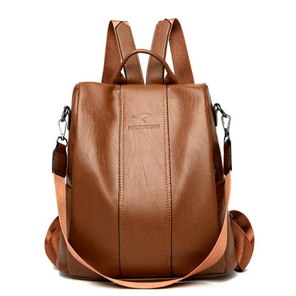 Rynx | Theft-Proof Leather Backpack for Women in Vintage Style