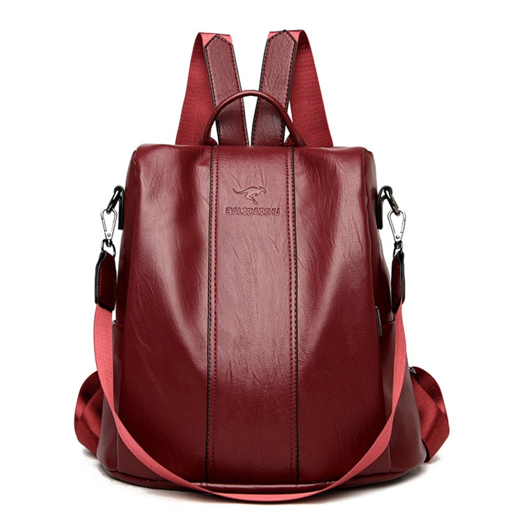 Rynx | Theft-Proof Leather Backpack for Women in Vintage Style