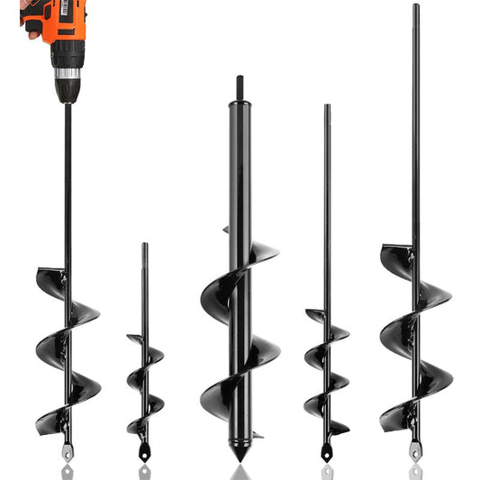 Rynx | Auger Drill Bit for Planting Set of 4 for 3/8" Hex Drive Drill for Post Hole Digger Bulb Bedding Digging Plant Rapid Planter