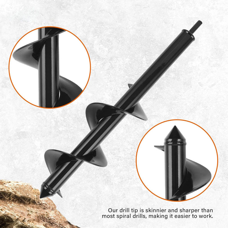 Rynx | Auger Drill Bit for Planting Set of 4 for 3/8" Hex Drive Drill for Post Hole Digger Bulb Bedding Digging Plant Rapid Planter