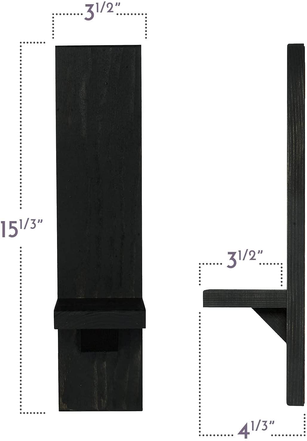 Rynx | Large Three Wall Mounted Candelabra Rustic Pillar Candelabra