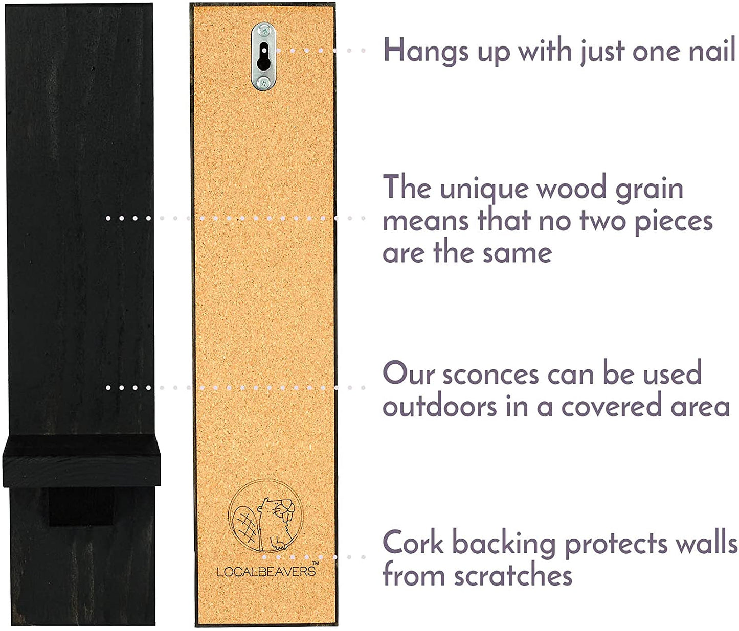 Rynx | Large Three Wall Mounted Candelabra Rustic Pillar Candelabra